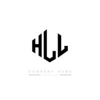 diseño de logotipo de letra hll con forma de polígono. diseño de logotipo en forma de cubo y polígono hll. hll hexágono vector logo plantilla colores blanco y negro. monograma hll, logotipo comercial e inmobiliario.