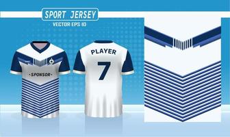Sports jersey and t-shirt template sports jersey design vector mockup. Sports design for football, badminton, racing, gaming jersey.
