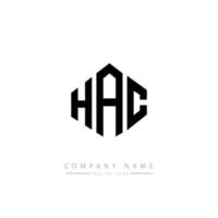 HAC letter logo design with polygon shape. HAC polygon and cube shape logo design. HAC hexagon vector logo template white and black colors. HAC monogram, business and real estate logo.