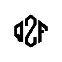 diseño de logotipo de letra qzf con forma de polígono. qzf polígono y diseño de logotipo en forma de cubo. qzf hexágono vector logo plantilla colores blanco y negro. Monograma qzf, logotipo empresarial y inmobiliario.