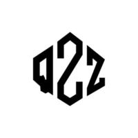 diseño de logotipo de letra qzz con forma de polígono. diseño de logotipo en forma de cubo y polígono qzz. qzz hexágono vector logo plantilla colores blanco y negro. Monograma qzz, logotipo comercial y inmobiliario.