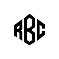 diseño de logotipo de letra rbc con forma de polígono. diseño de logotipo de forma de cubo y polígono rbc. rbc hexágono vector logo plantilla colores blanco y negro. monograma rbc, logotipo empresarial y inmobiliario.