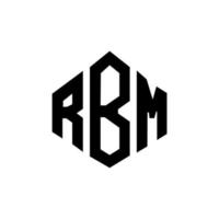 diseño de logotipo de letra rbm con forma de polígono. diseño de logotipo de forma de cubo y polígono rbm. rbm hexágono vector logo plantilla colores blanco y negro. monograma rbm, logotipo comercial e inmobiliario.