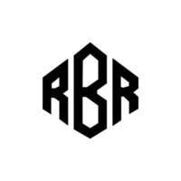 diseño de logotipo de letra rbr con forma de polígono. diseño de logotipo en forma de cubo y polígono rbr. rbr hexágono vector logo plantilla colores blanco y negro. monograma rbr, logotipo empresarial y inmobiliario.