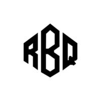 diseño de logotipo de letra rbq con forma de polígono. diseño de logotipo en forma de cubo y polígono rbq. rbq hexágono vector logo plantilla colores blanco y negro. monograma rbq, logotipo empresarial y inmobiliario.