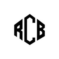 diseño de logotipo de letra rcb con forma de polígono. diseño de logotipo de forma de cubo y polígono rcb. rcb hexágono vector logo plantilla colores blanco y negro. monograma rcb, logotipo comercial y inmobiliario.