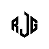 RJG letter logo design with polygon shape. RJG polygon and cube shape logo design. RJG hexagon vector logo template white and black colors. RJG monogram, business and real estate logo.