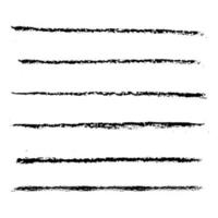 brush set made with chalk and charcoal strokes in black on white background vector