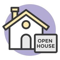 Trendy Open House vector