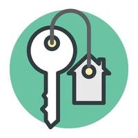 Trendy House Keychain vector