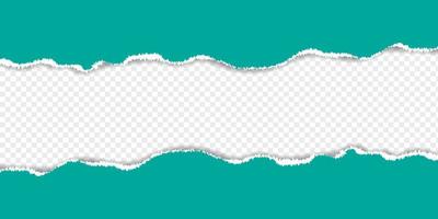 Torn paper , horizontal blue torn paper with soft shadow vector