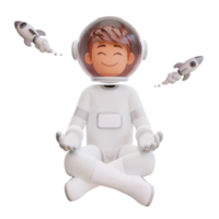 astronaute mignon méditant png