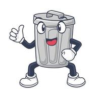 Trash Can Bin Mascot Vector Illustration