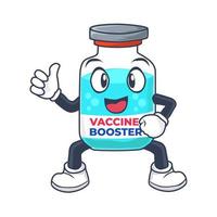 Vaccine Booster Mascot Vector Illustration For Medical Health And Hospital