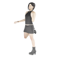 modelo femenino avatar feliz modelo femenino personaje humano ilustración 3d png