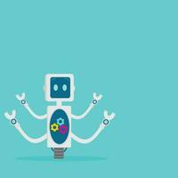 Retro cartoon robot character vector