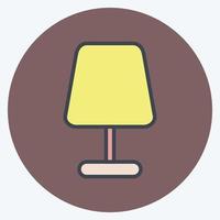 Icon Table Lamp. suitable for House symbol. color mate style. simple design editable. design template vector. simple illustration vector