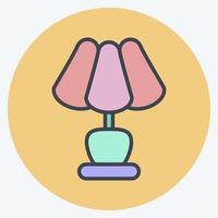 Icon Table Lamps. suitable for House symbol. color mate style. simple design editable. design template vector. simple illustration vector