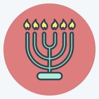 Icon Menorah. suitable for House symbol. color mate style. simple design editable. design template vector. simple illustration vector