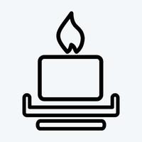Icon Candle. suitable for House symbol. line style. simple design editable. design template vector. simple illustration vector