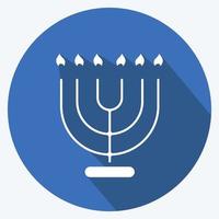 Icon Menorah. suitable for House symbol. long shadow style. simple design editable. design template vector. simple illustration vector