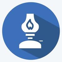 Icon Kerosene Lamp. suitable for House symbol. long shadow style. simple design editable. design template vector. simple illustration vector