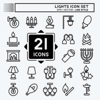 Icon Set Lights. suitable for House symbol. line style. simple design editable. design template vector. simple illustration vector