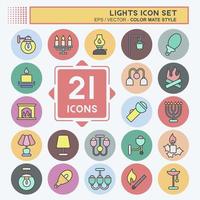 conjunto de iconos de luces. adecuado para el símbolo de la casa. estilo compañero de color. diseño simple editable. vector de plantilla de diseño. ilustración sencilla