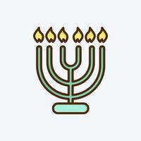 Icon Menorah. suitable for House symbol. flat style. simple design editable. design template vector. simple illustration vector