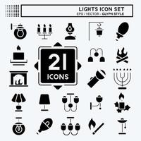 Icon Set Lights. suitable for House symbol. glyph style. simple design editable. design template vector. simple illustration vector