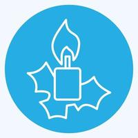 Icon Xmas Candle. suitable for House symbol. blue eyes style. simple design editable. design template vector. simple illustration vector