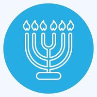 Icon Menorah. suitable for House symbol. blue eyes style. simple design editable. design template vector. simple illustration vector