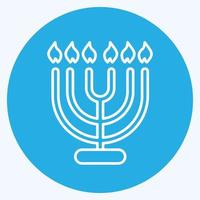 Icon Menorah. suitable for House symbol. blue eyes style. simple design editable. design template vector. simple illustration vector