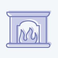 Icon Fireplace. suitable for House symbol. two tone style. simple design editable. design template vector. simple illustration vector