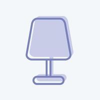 lámpara de mesa de icono. adecuado para el símbolo de la casa. estilo de dos tonos. diseño simple editable. vector de plantilla de diseño. ilustración sencilla