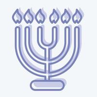 Icon Menorah. suitable for House symbol. two tone style. simple design editable. design template vector. simple illustration vector