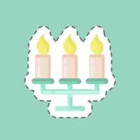 Sticker line cut Candelabrum. suitable for House symbol. simple design editable. design template vector. simple illustration vector