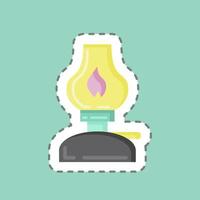 Sticker line cut Kerosene Lamp. suitable for House symbol. simple design editable. design template vector. simple illustration vector