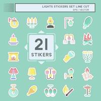 Sticker line cut Set Lights. suitable for House symbol. simple design editable. design template vector. simple illustration vector