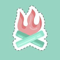 Sticker line cut Bonfire. suitable for House symbol. simple design editable. design template vector. simple illustration vector