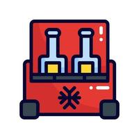 portable fridge filled line style icon. vector illustration for graphic design, website, app