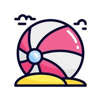 icono de estilo de línea llena de pelota de playa. ilustración vectorial para diseño gráfico, sitio web, aplicación vector