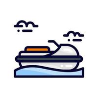 icono de estilo de línea lleno de jet ski. ilustración vectorial para diseño gráfico, sitio web, aplicación vector