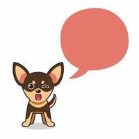 perro chihuahua de personaje de dibujos animados con burbujas de discurso vector