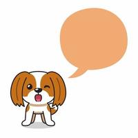 Cartoon character shih tzu dog with speech bubble vector