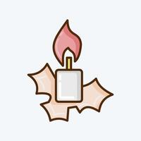 Icon Xmas Candle. suitable for House symbol. flat style. simple design editable. design template vector. simple illustration vector