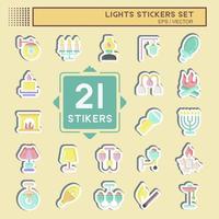 Sticker Set Lights. suitable for House symbol. simple design editable. design template vector. simple illustration vector