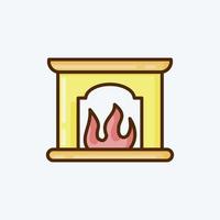 Icon Fireplace. suitable for House symbol. flat style. simple design editable. design template vector. simple illustration vector