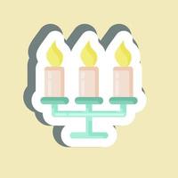 Sticker Candelabrum. suitable for House symbol. simple design editable. design template vector. simple illustration vector