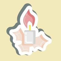 Sticker Xmas Candle. suitable for House symbol. simple design editable. design template vector. simple illustration vector